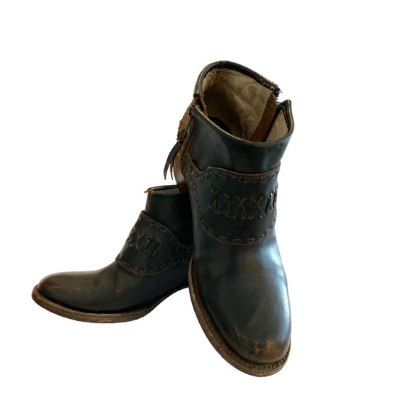 FREEBIRD GRAND Chocolate brown Tan Leather ANKLE BOOTIES - Picture 6 of 12